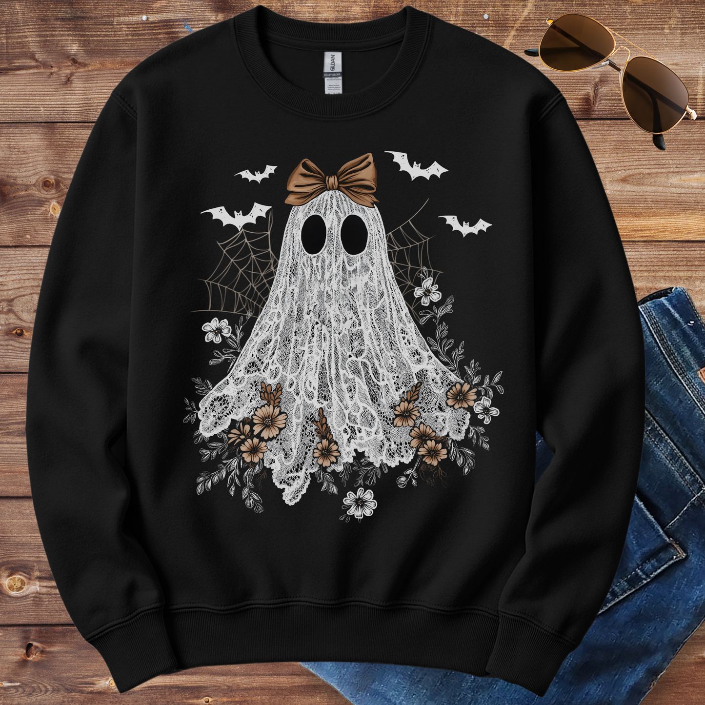 Lace Ghost Halloween Crewneck