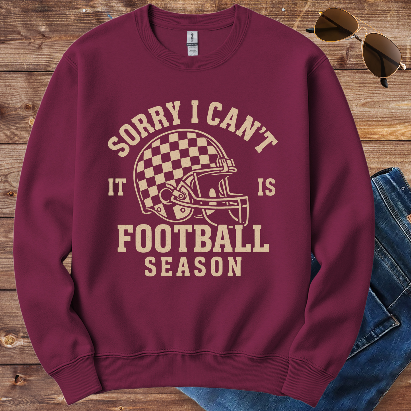 Sorry I Can't Football Season Crewneck