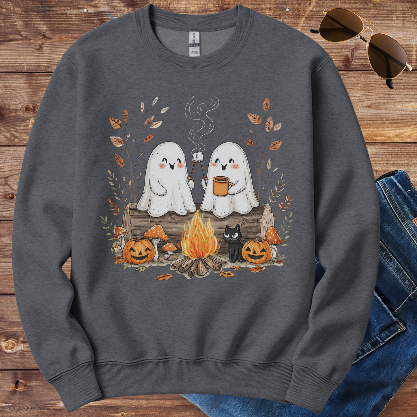 Ghosts Campfire Halloween Crewneck