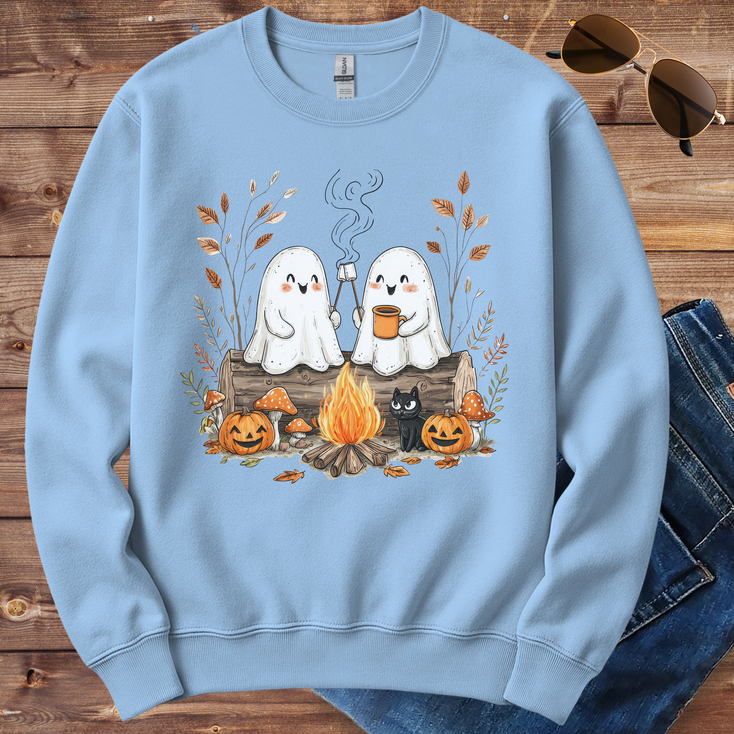 Ghosts Campfire Halloween Crewneck