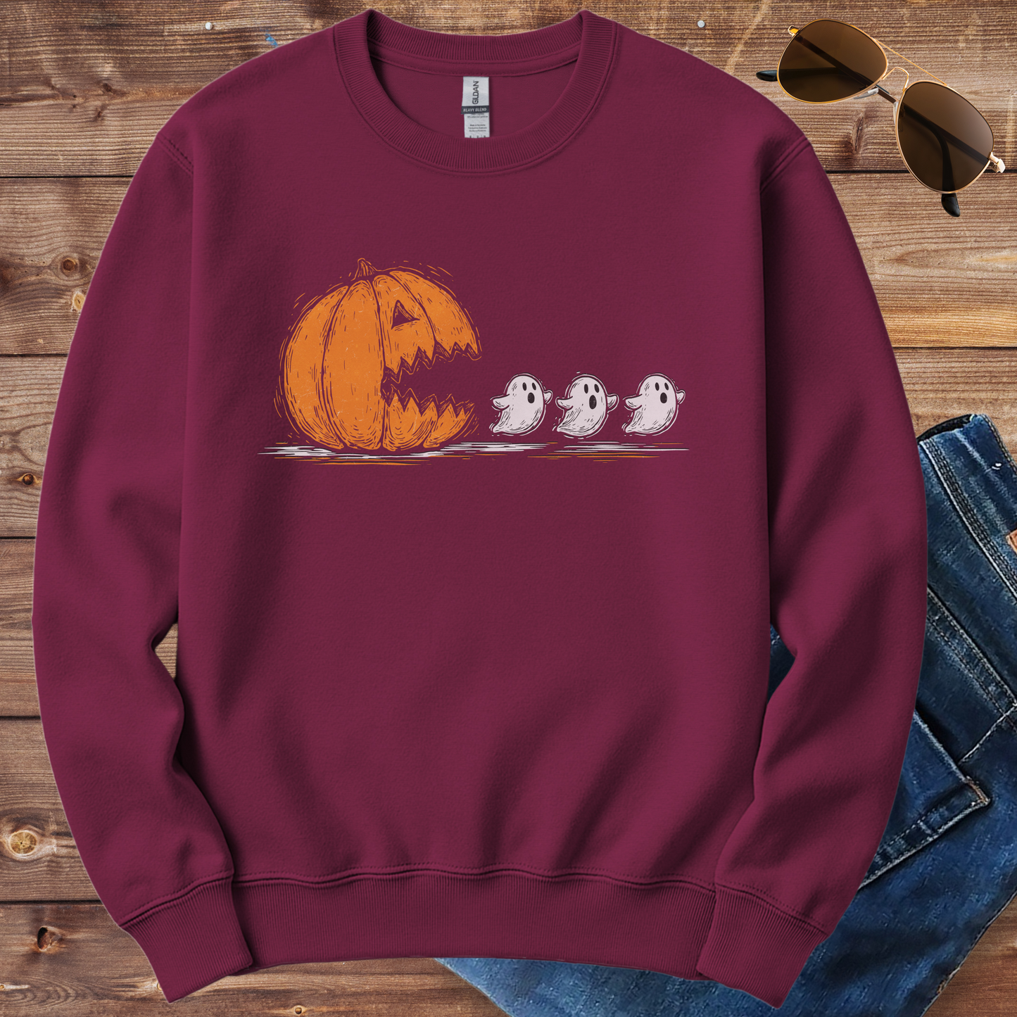 Pacman Pumpkin Ghost Crewneck