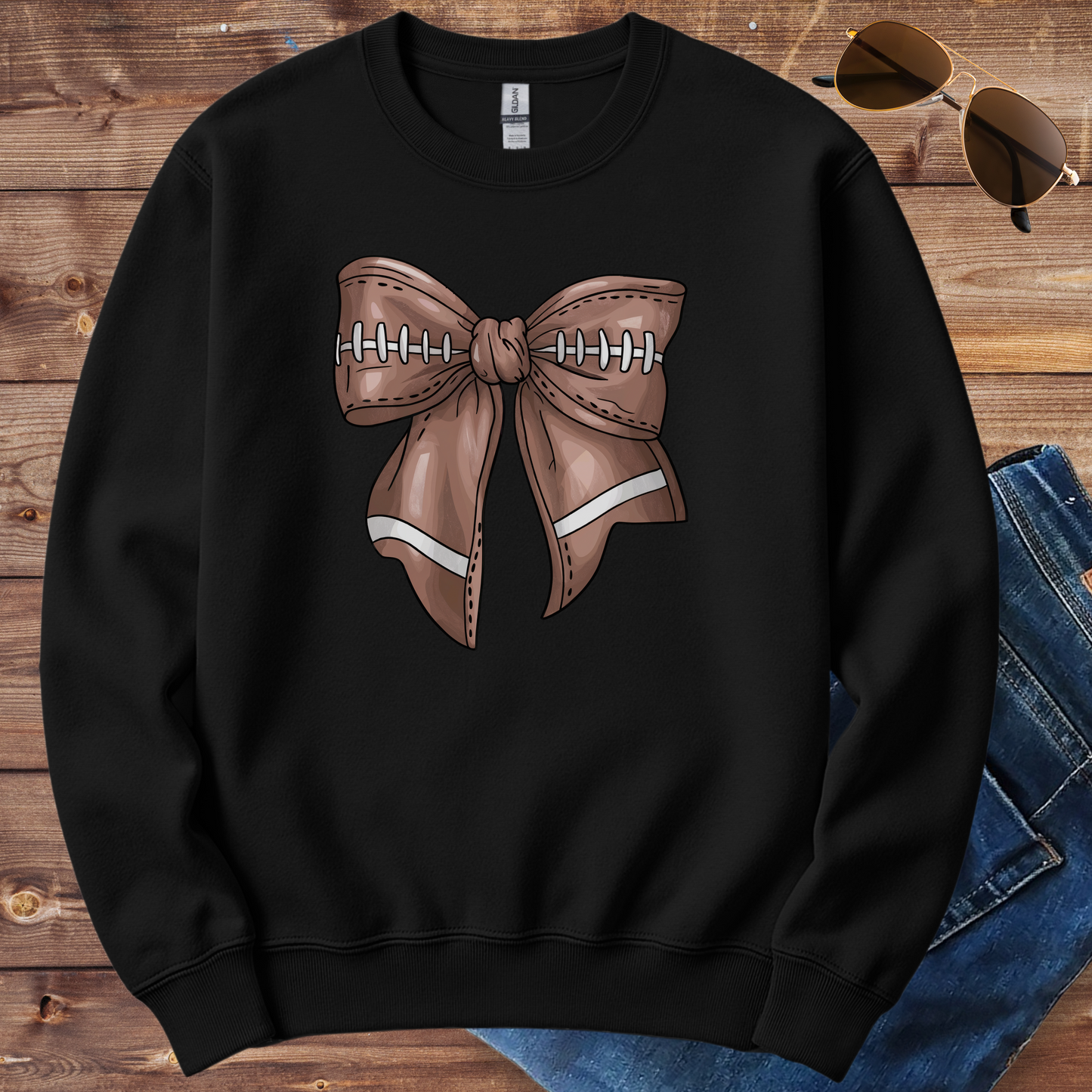 Football Bow Crewneck