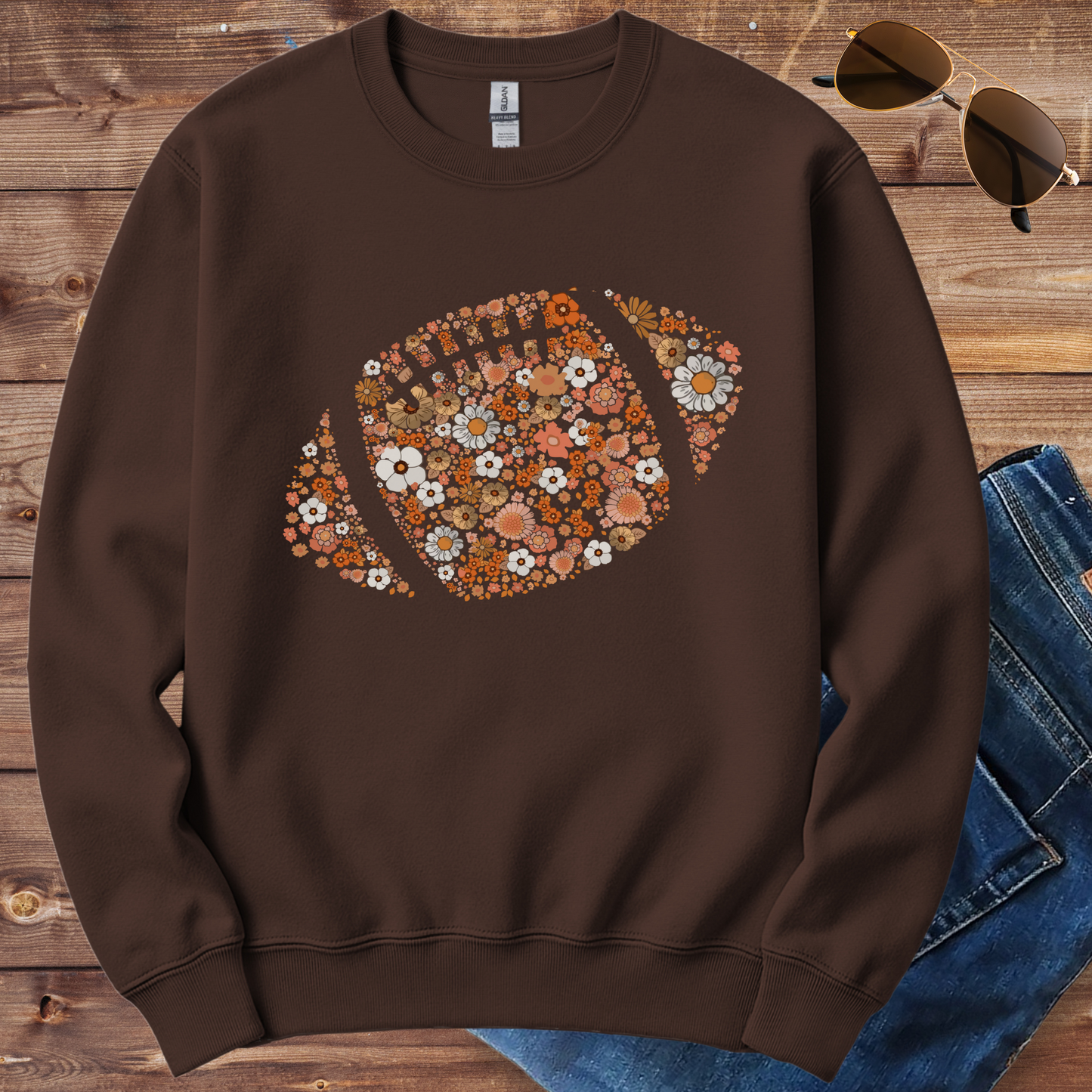 Floral Football Crewneck