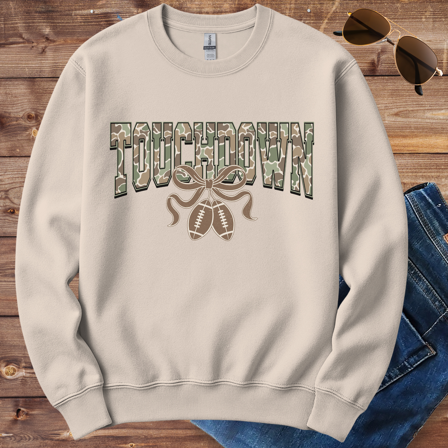 Camo Touchdown Football Crewneck