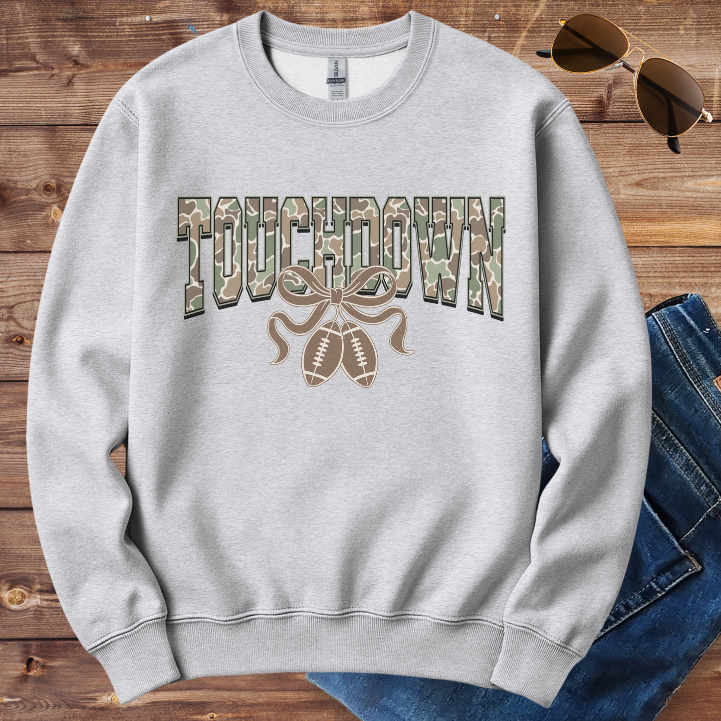 Camo Touchdown Football Crewneck