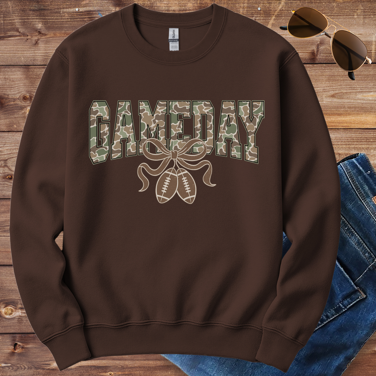 Camo Gameday Football Crewneck