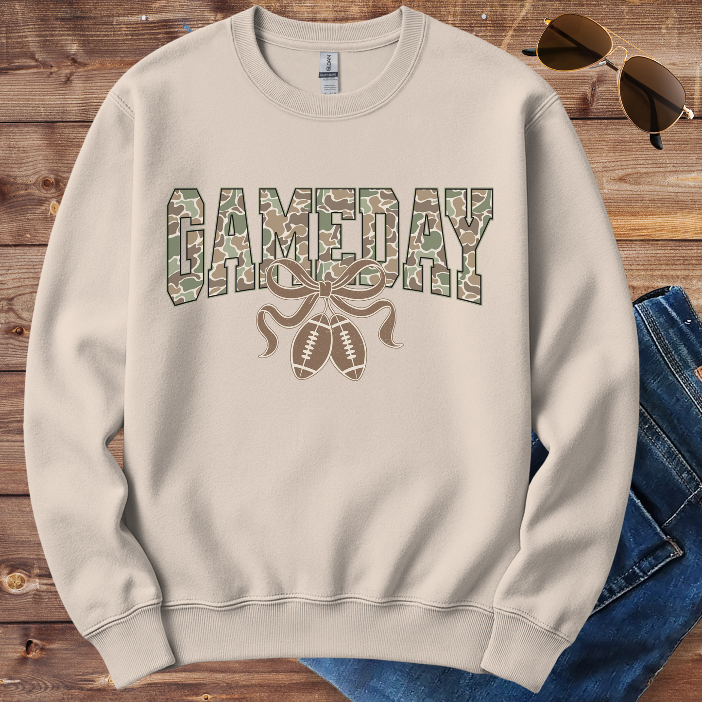 Camo Gameday Football Crewneck