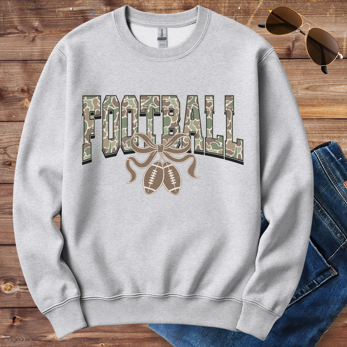 Camo Football Crewneck