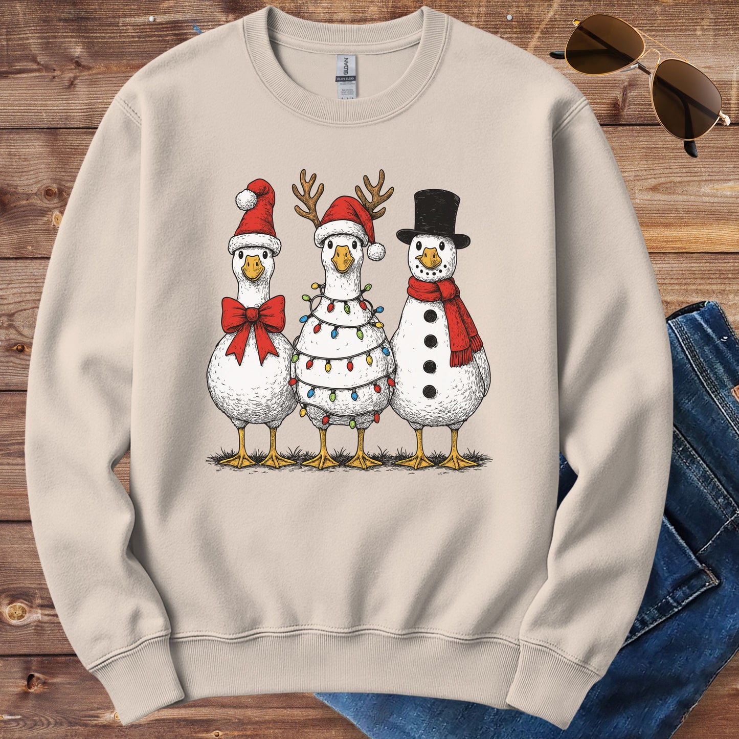 Christmas Goose Trio Crewneck
