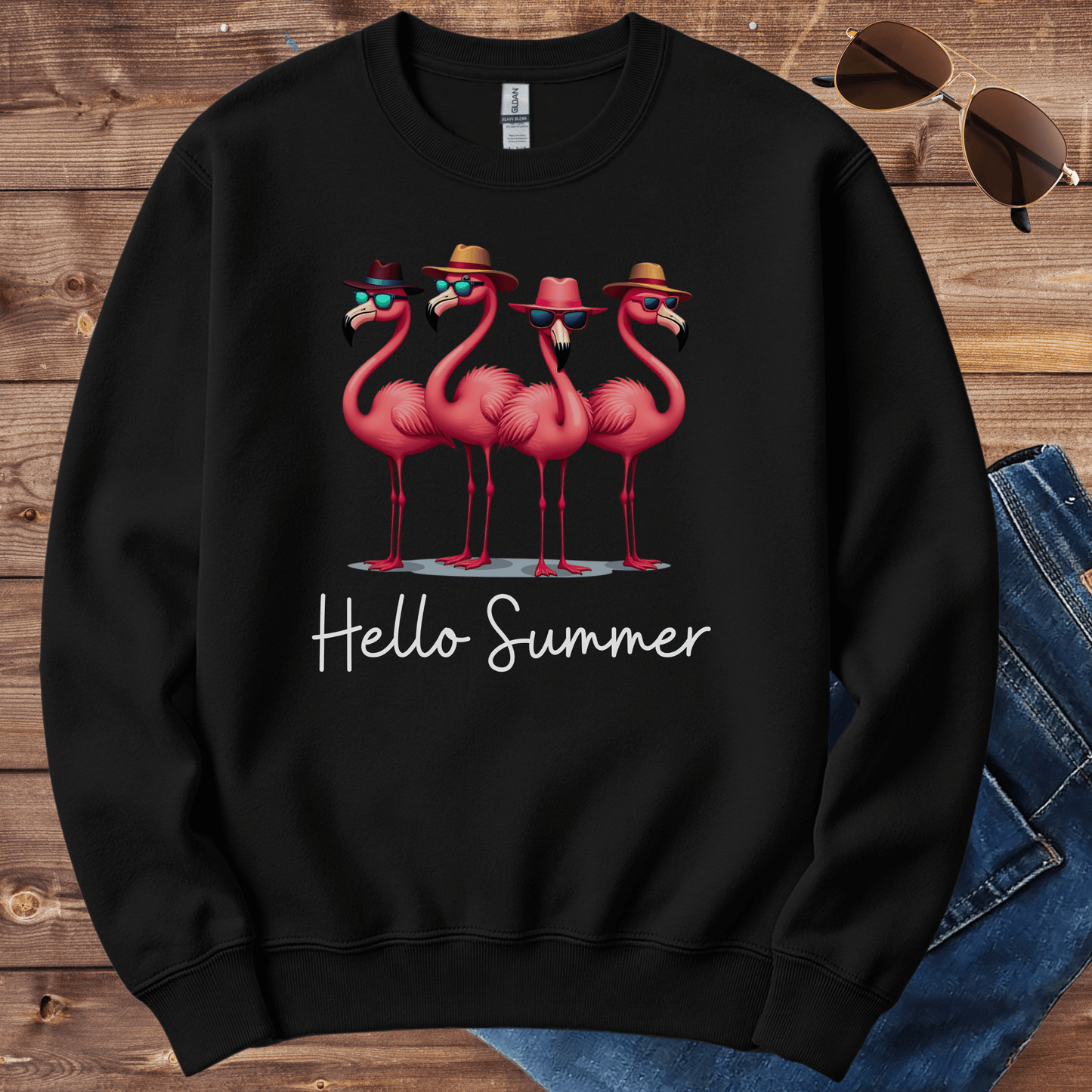 Hello Summer Flamingo Crewneck