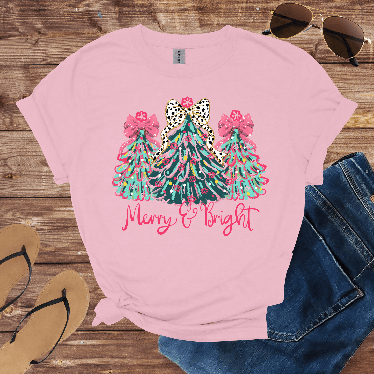 Merry And Bright Christmas Shirt