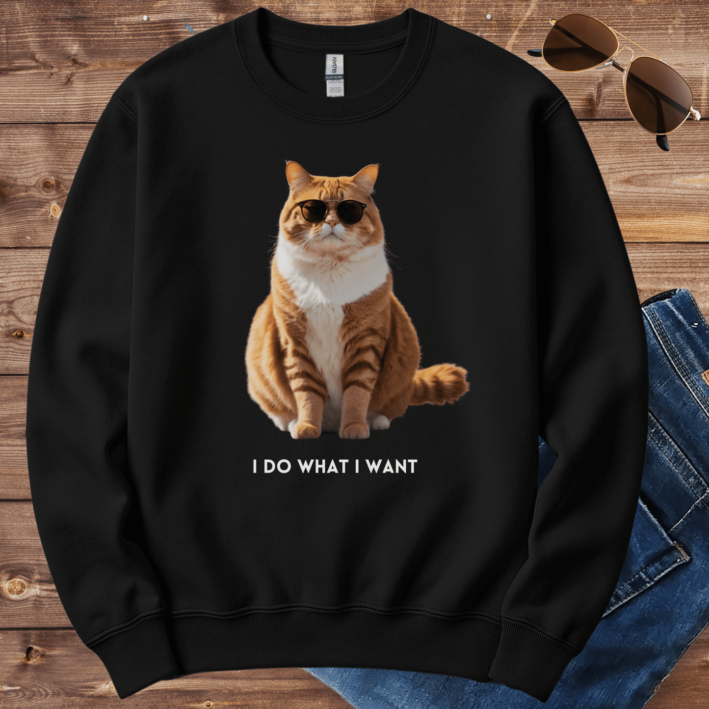 Sunglasses Cat Crewneck