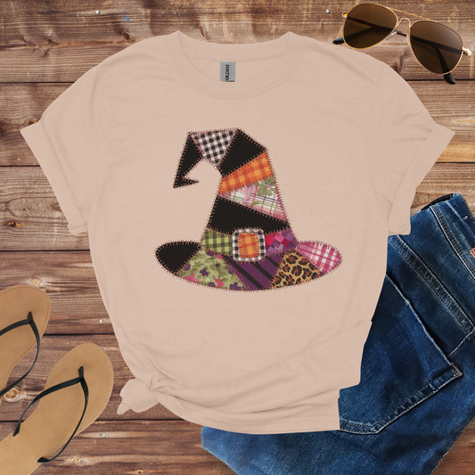 Fall Patchwork Witch Hat Shirt