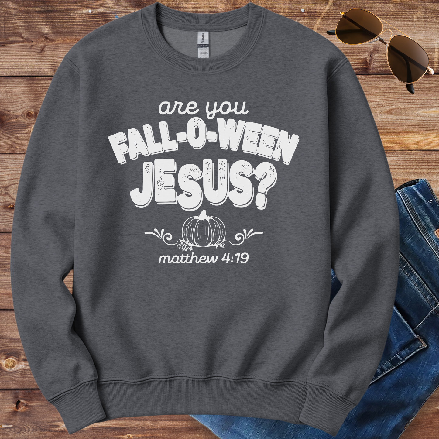 Are You Falloween Jesus Crewneck