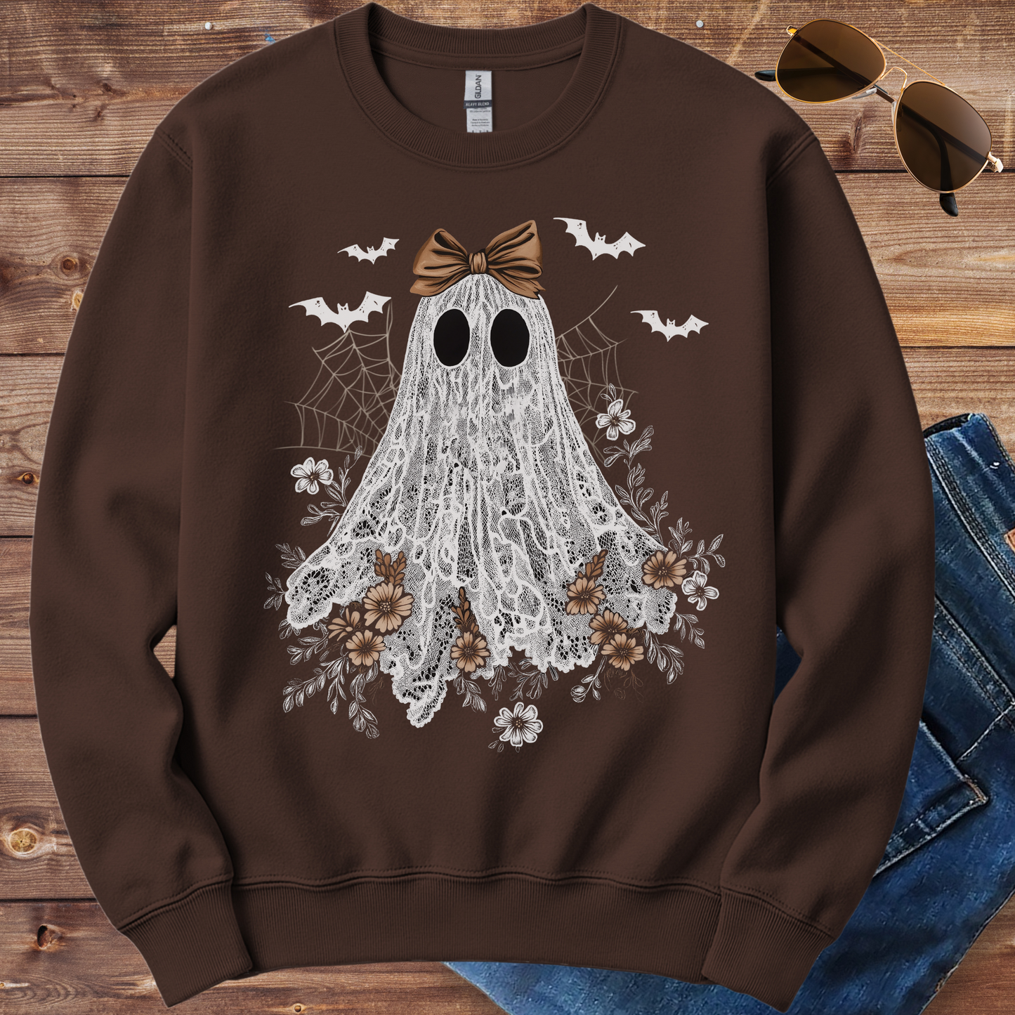 Lace Ghost Halloween Crewneck