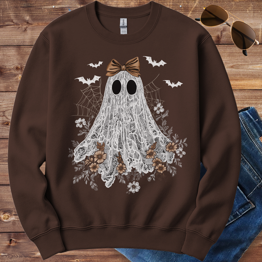 Lace Ghost Halloween Crewneck