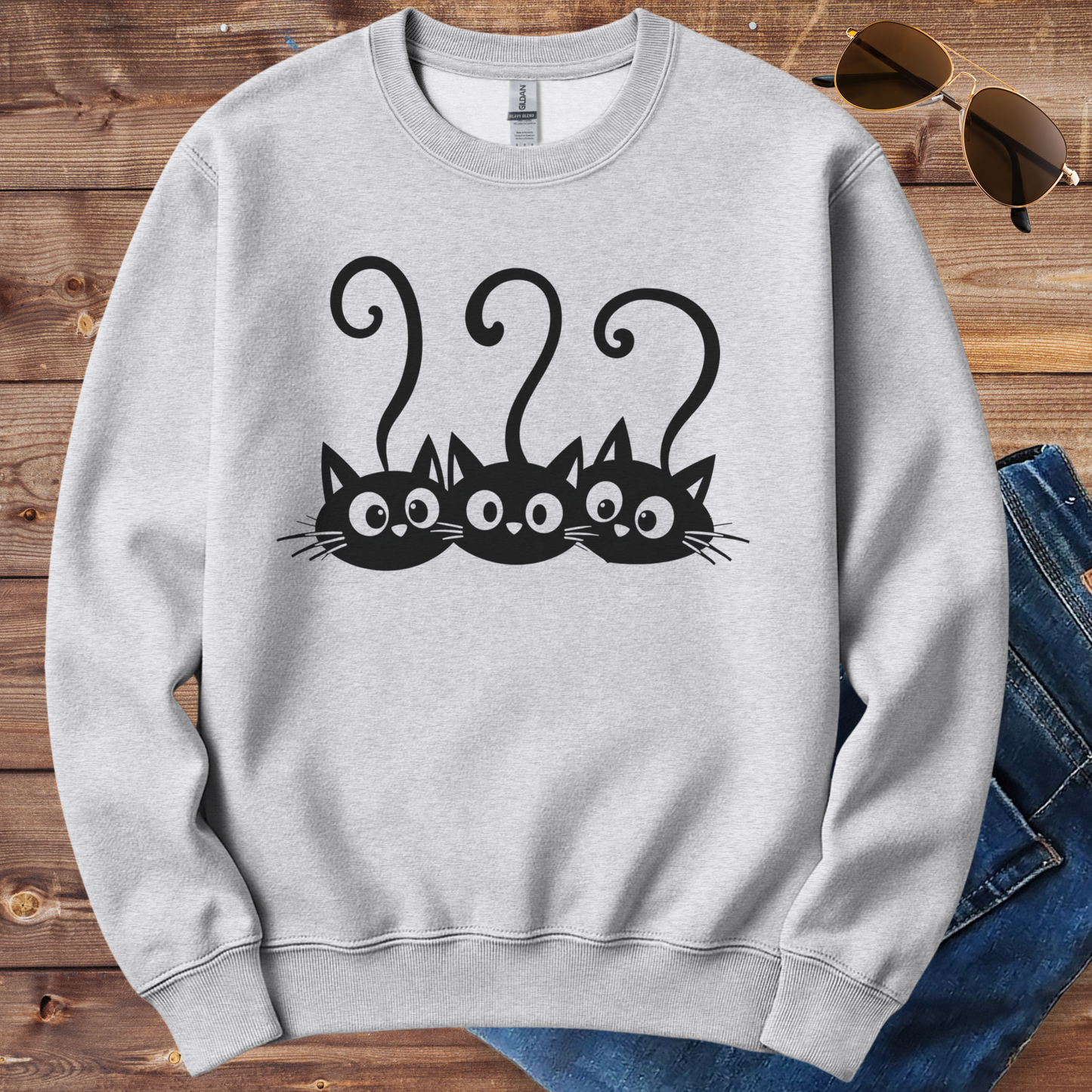 Black Cat Trio Crewneck