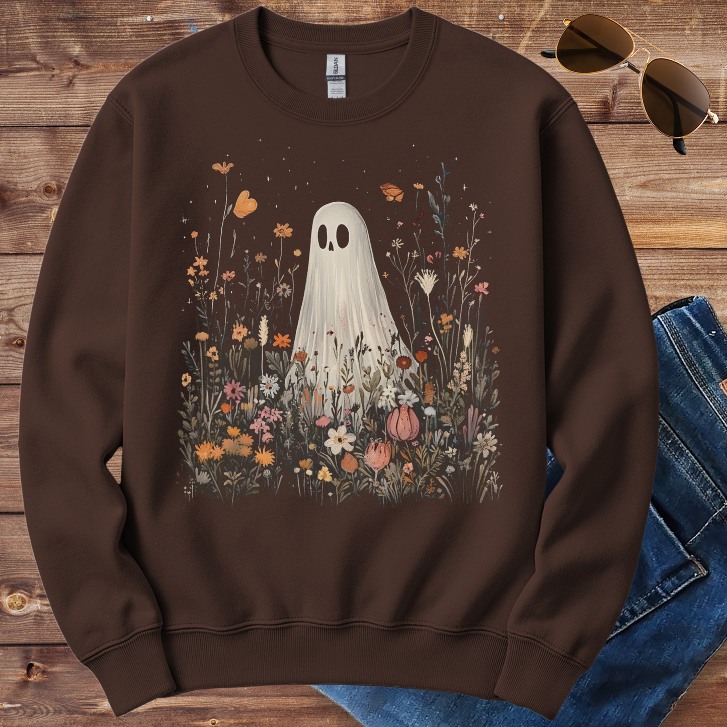 Ghost In Wildflower Field Crewneck
