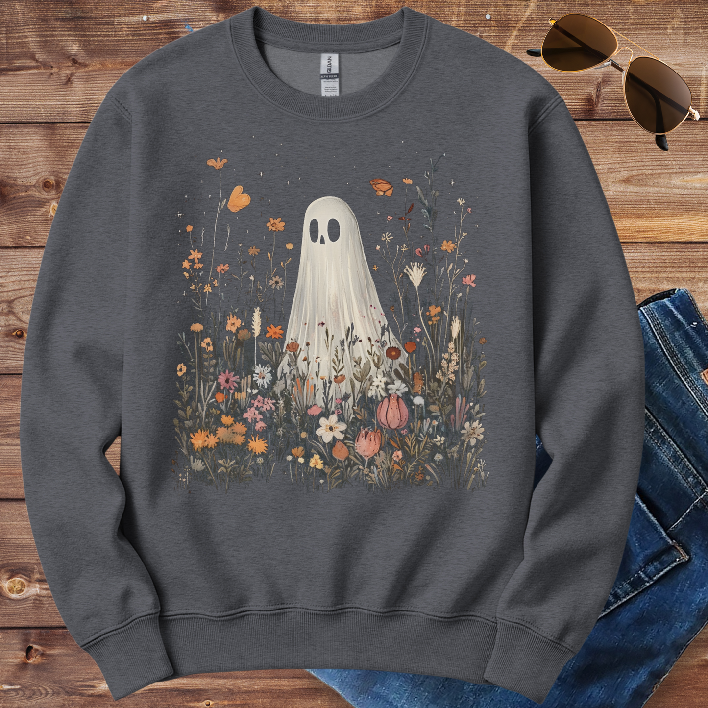 Ghost In Wildflower Field Crewneck