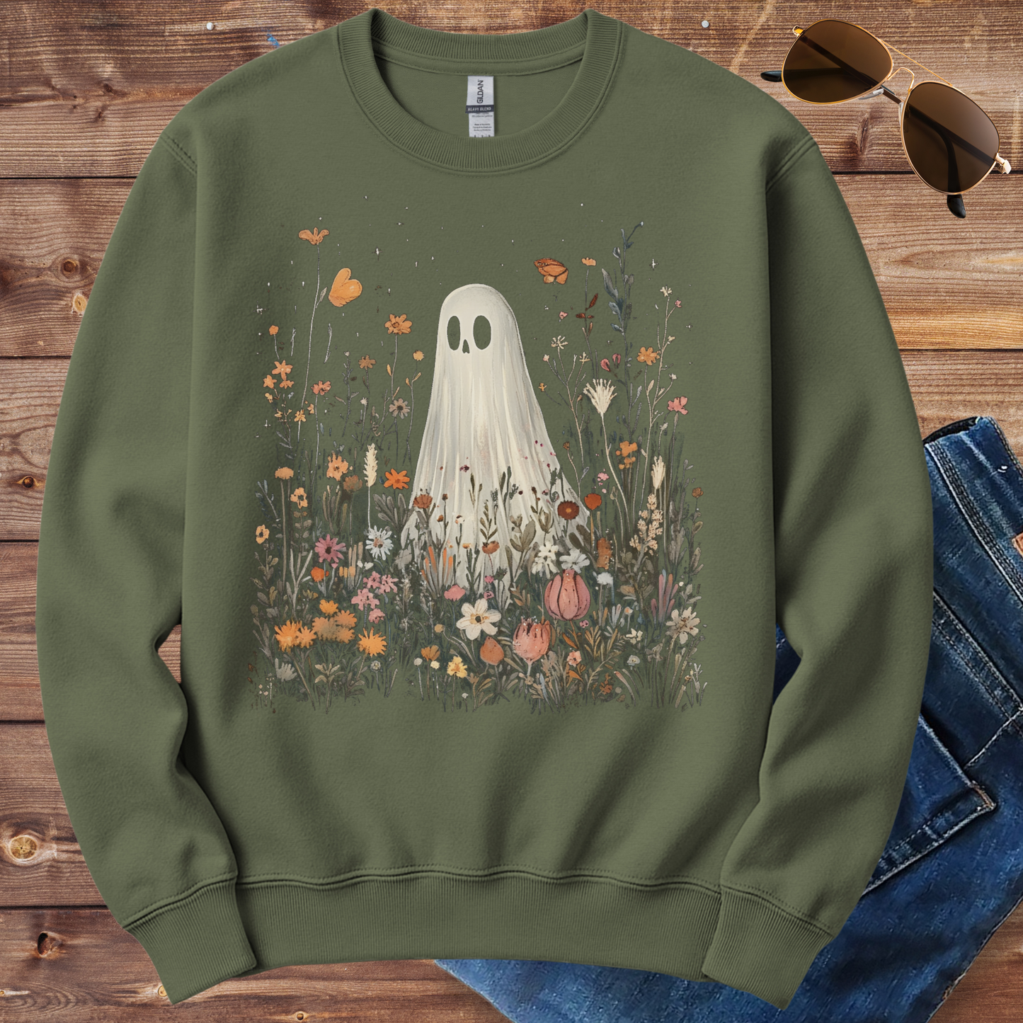 Ghost In Wildflower Field Crewneck