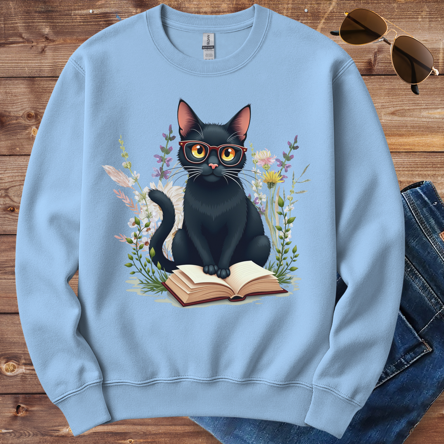 Reading Cat Crewneck