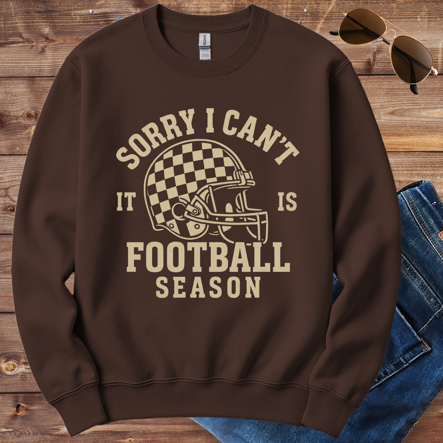 Sorry I Can't Football Season Crewneck