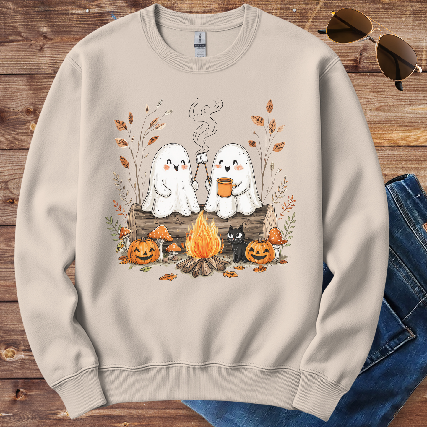 Ghosts Campfire Halloween Crewneck