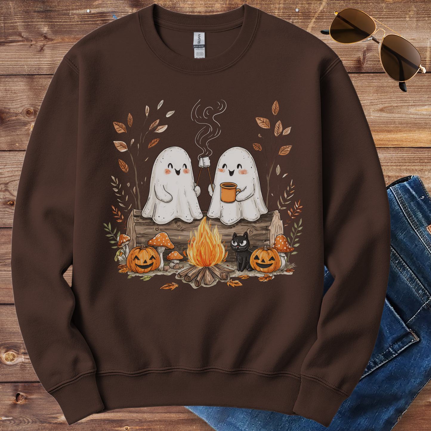 Ghosts Campfire Halloween Crewneck