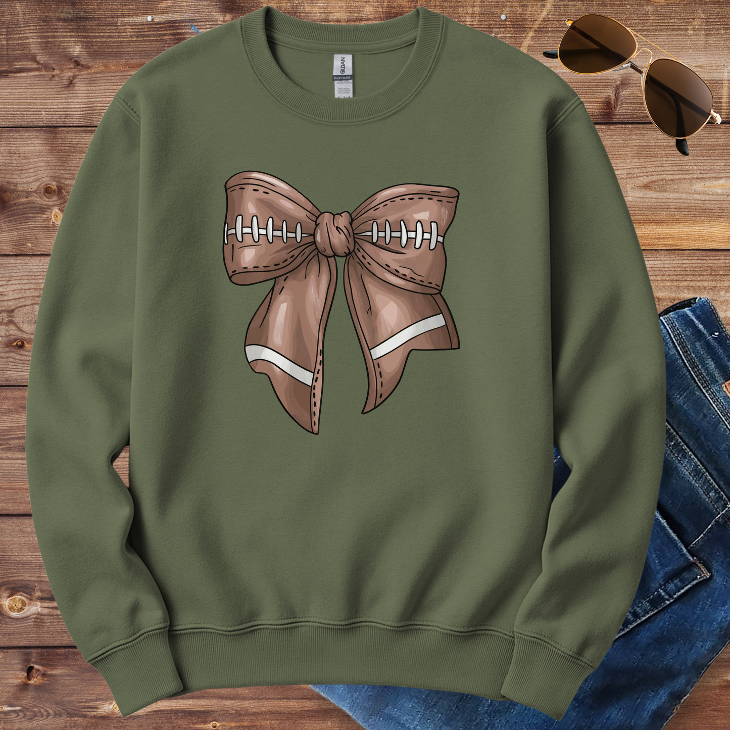 Football Bow Crewneck