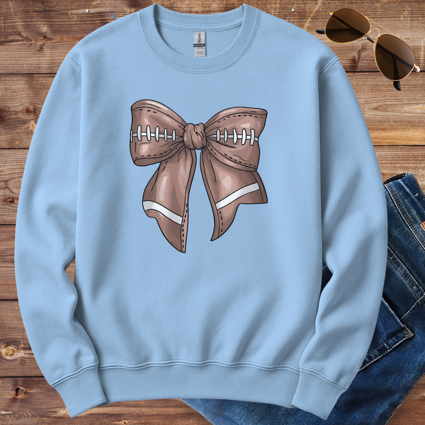 Football Bow Crewneck