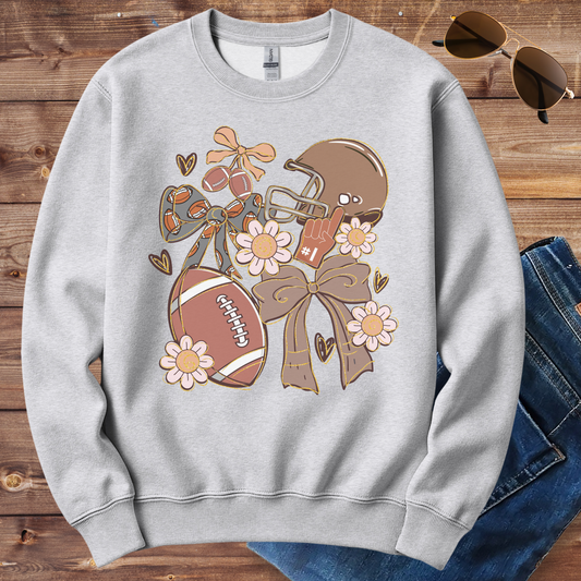 Football And Flowers Crewneck