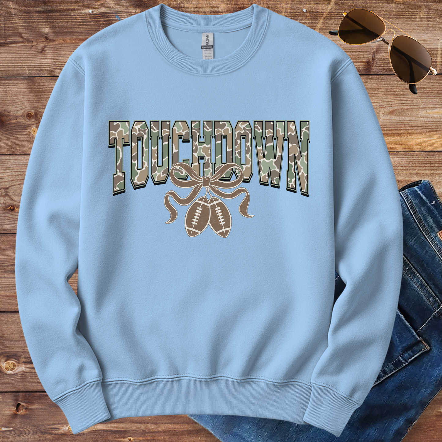 Camo Touchdown Football Crewneck