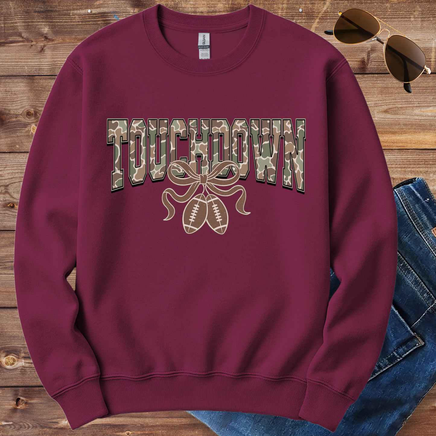 Camo Touchdown Football Crewneck