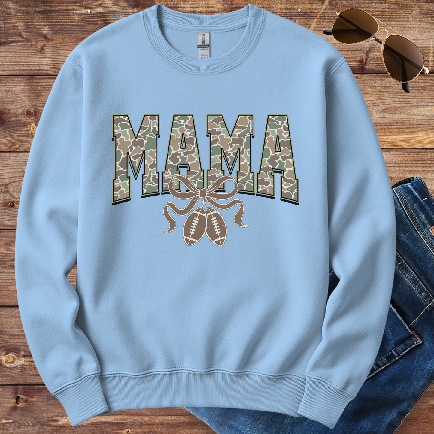 Camo Mama Football Crewneck