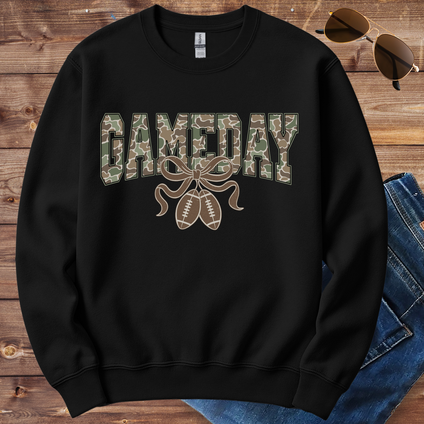 Camo Gameday Football Crewneck