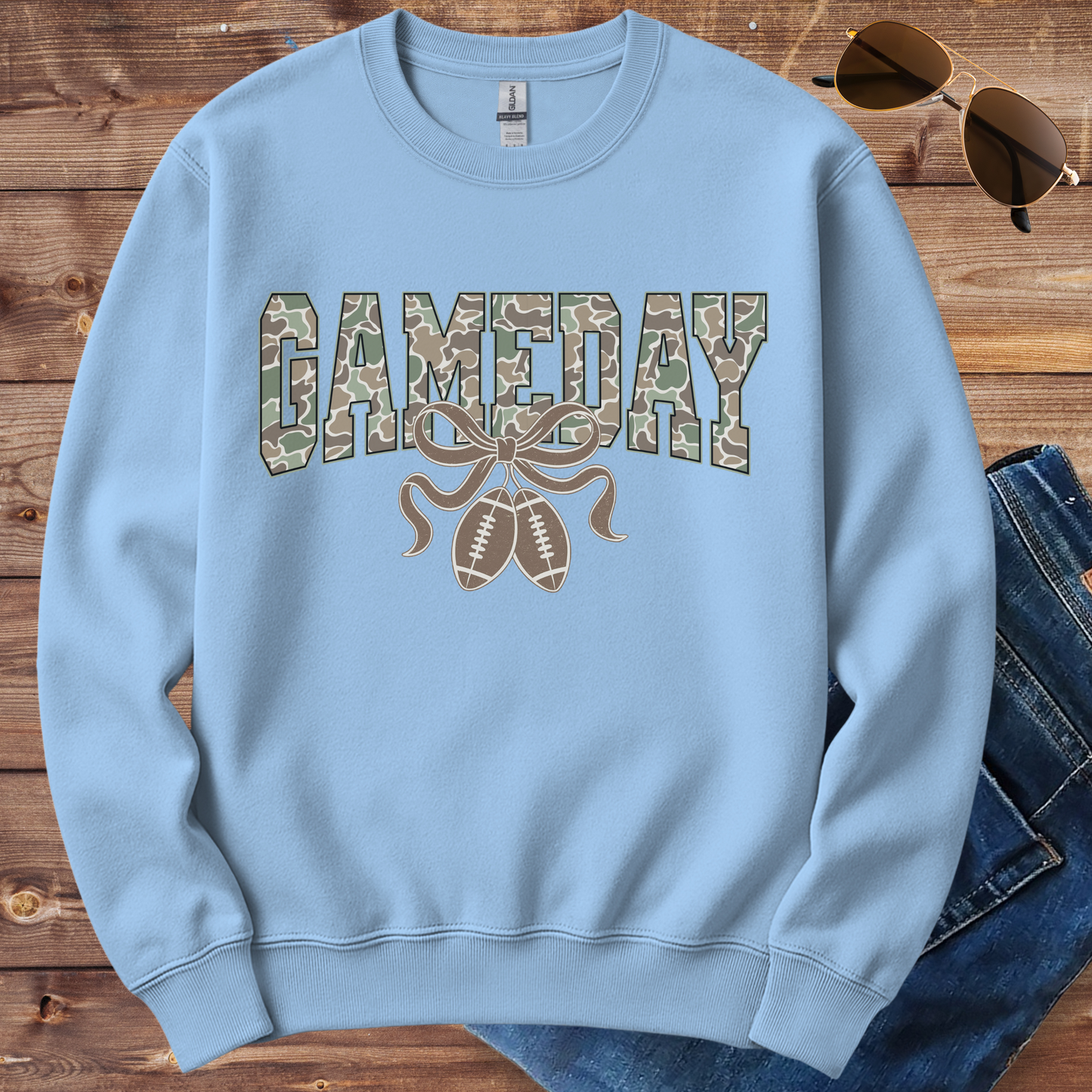Camo Gameday Football Crewneck