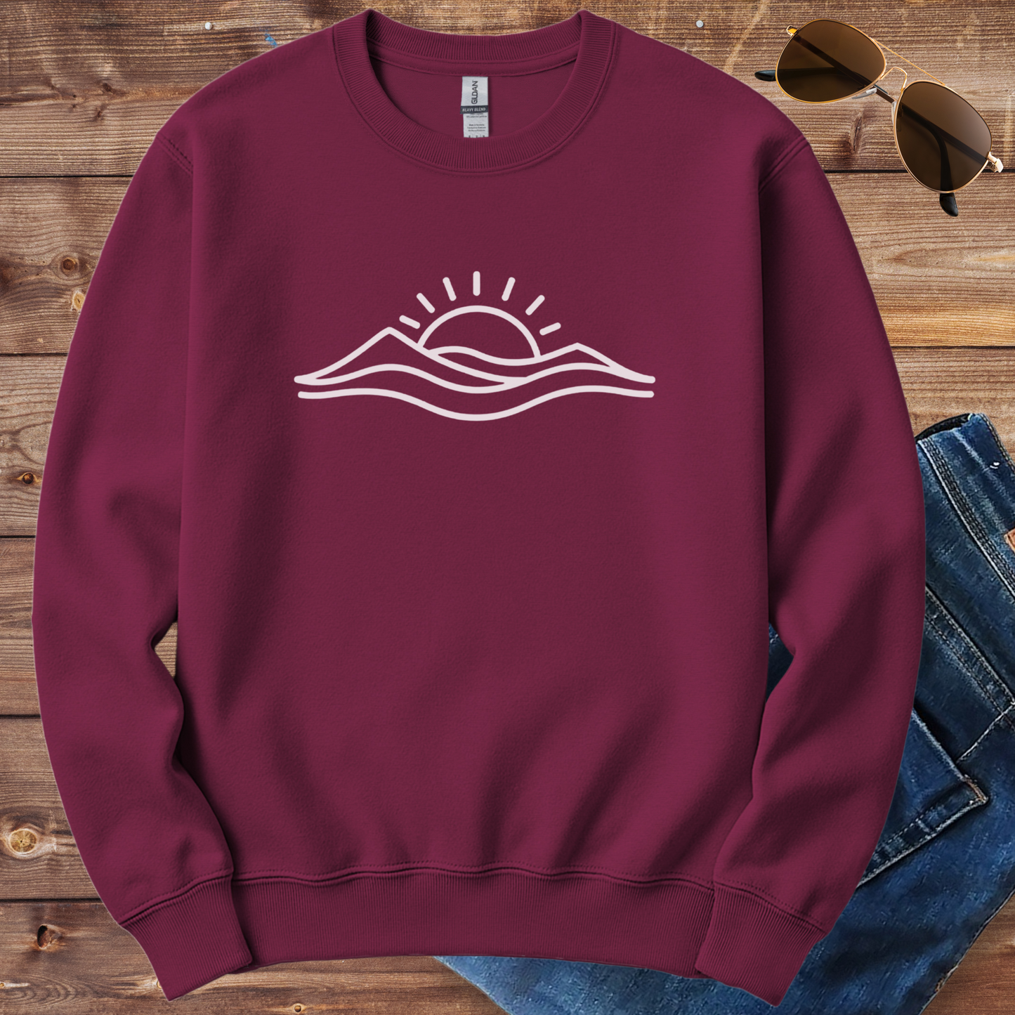 Minimalist Sunset Beach Crewneck
