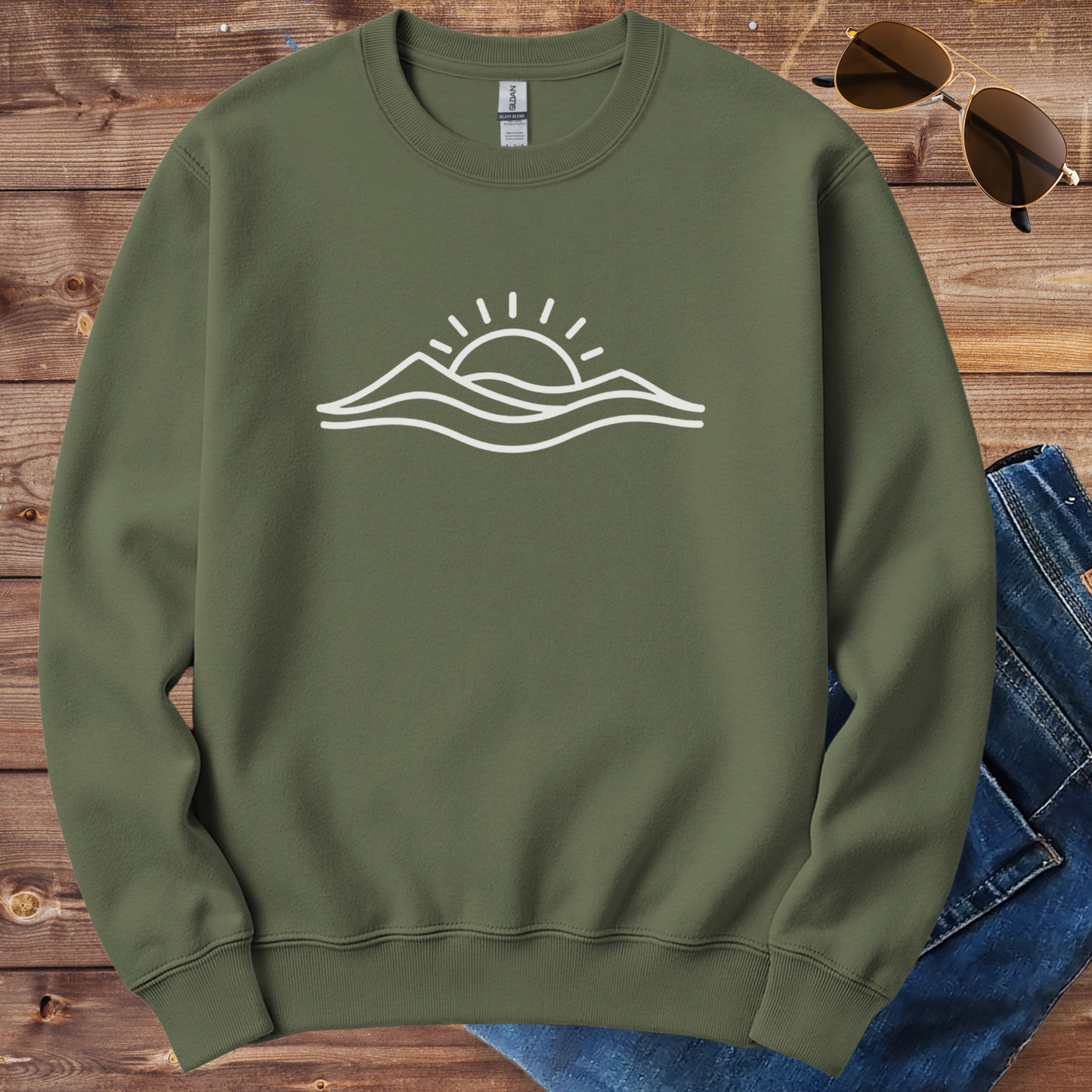 Minimalist Sunset Beach Crewneck