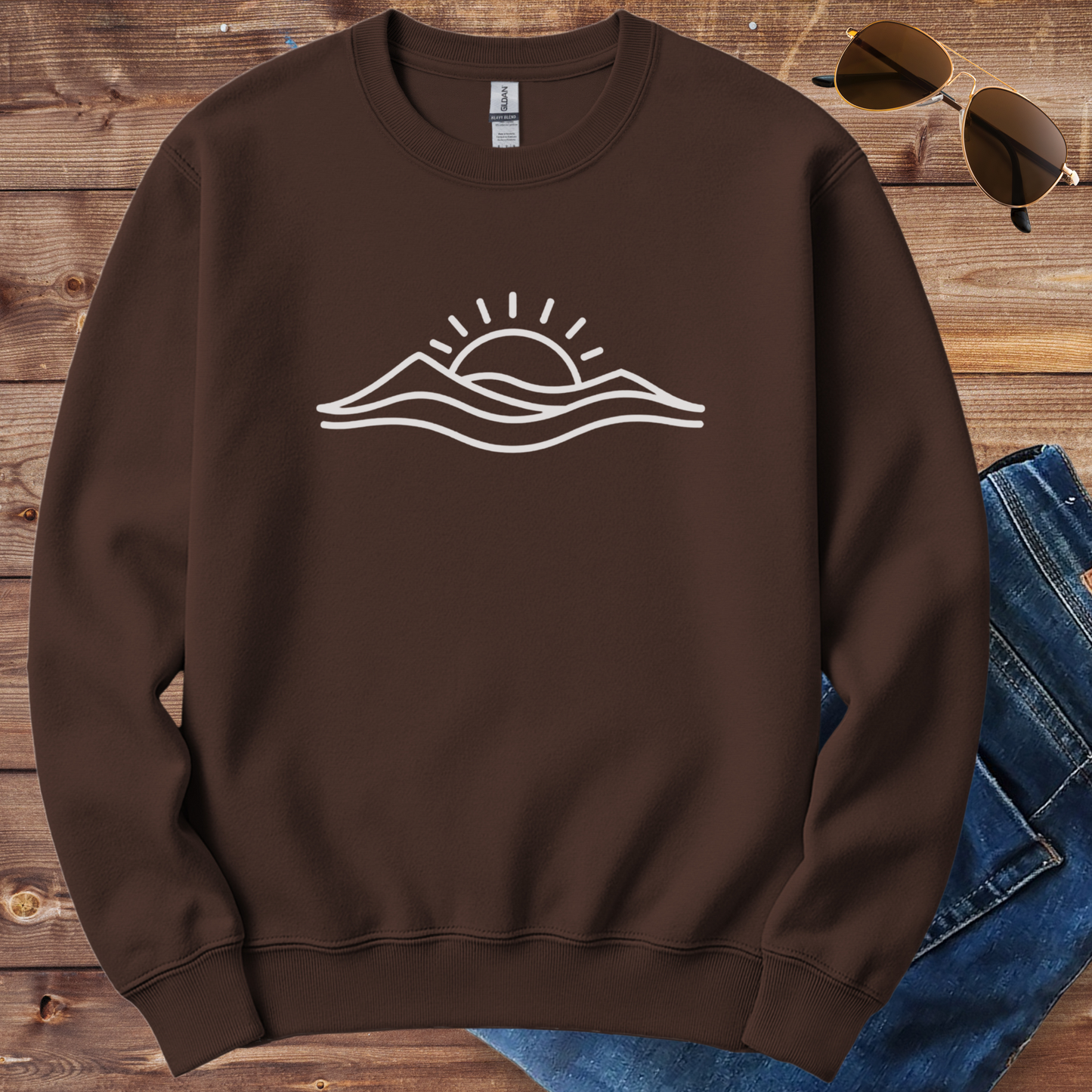 Minimalist Sunset Beach Crewneck