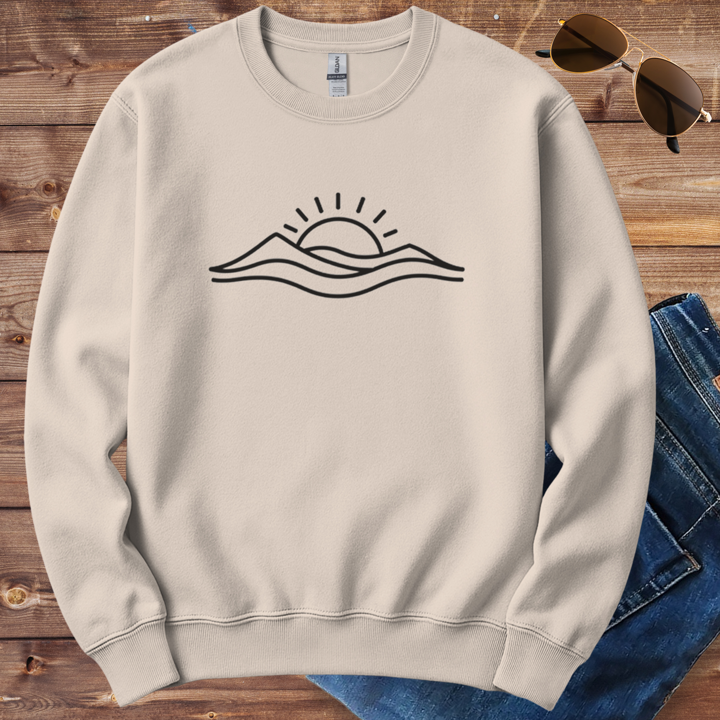 Minimalist Sunset Beach Crewneck