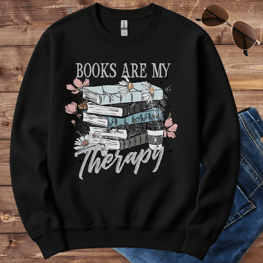 Books Are My Therapy Crewneck
