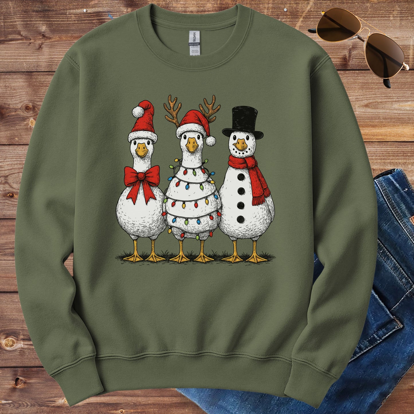 Christmas Goose Trio Crewneck