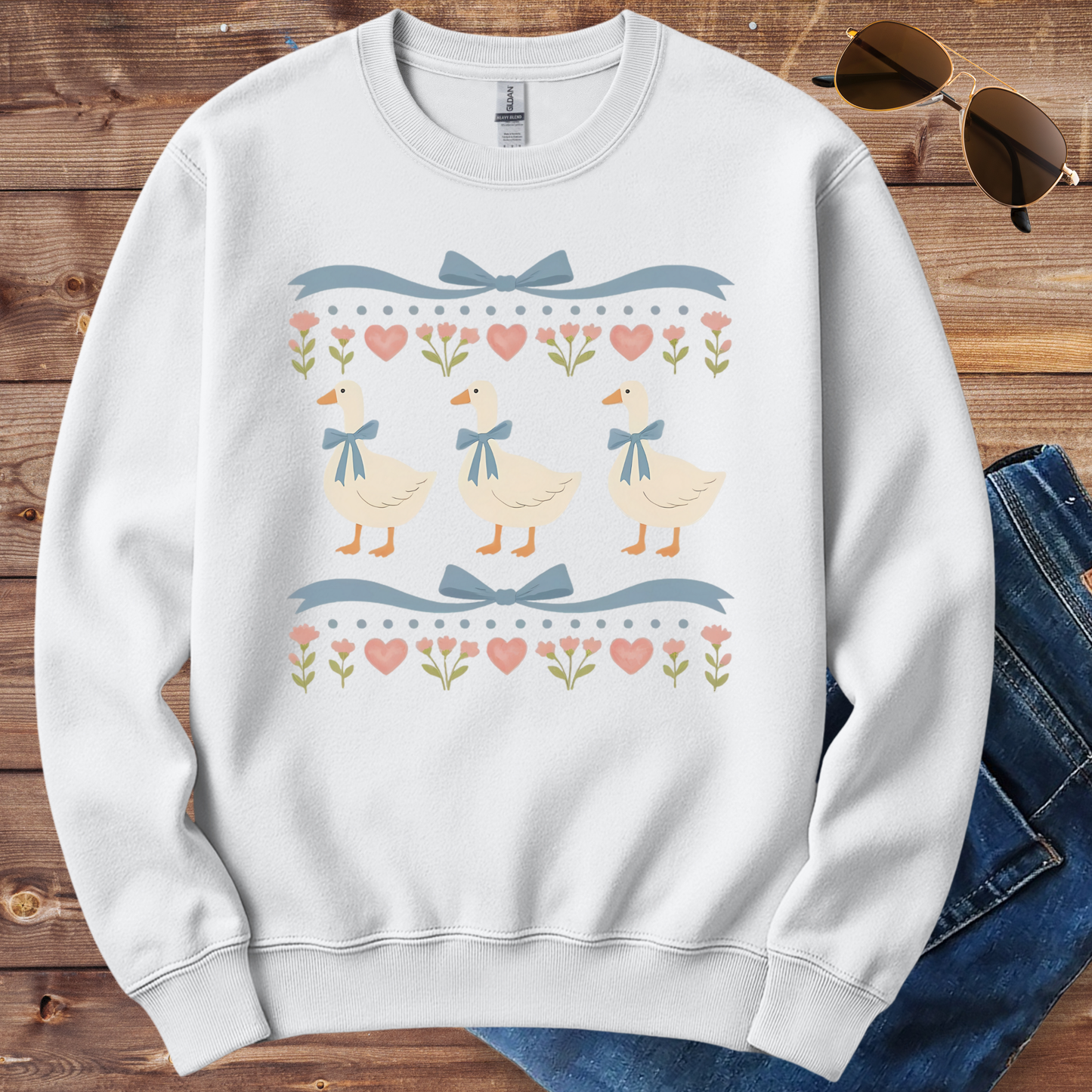 Ducks With Bows Crewneck