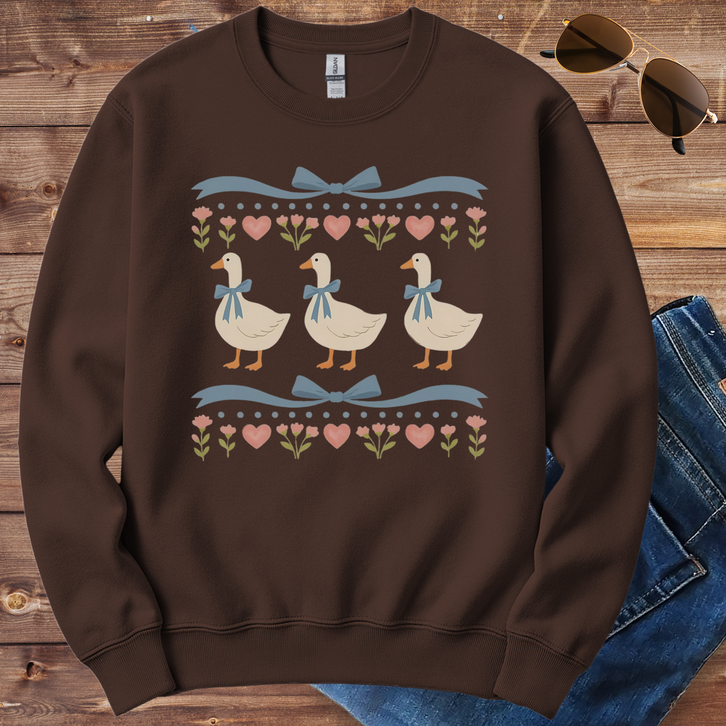 Ducks With Bows Crewneck