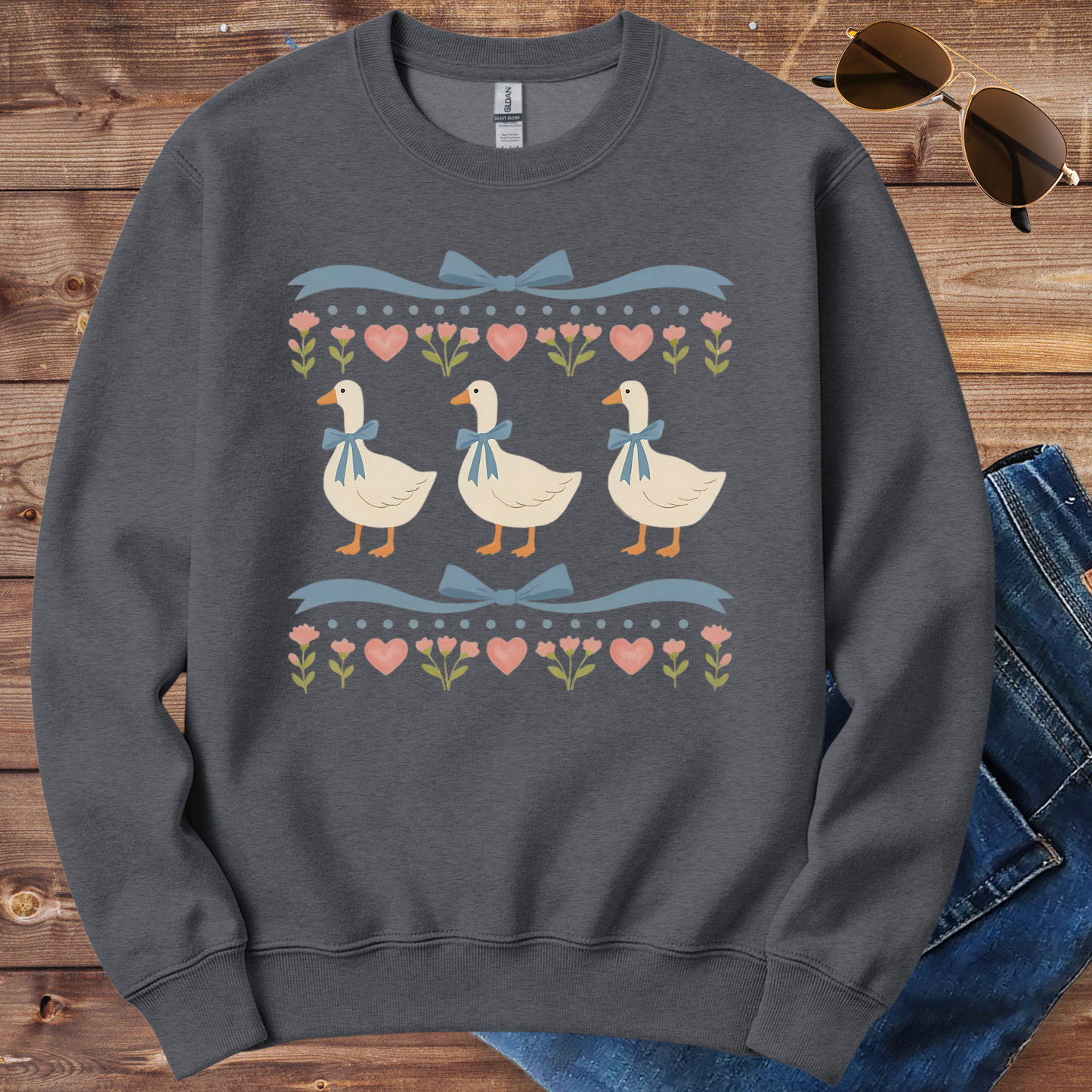 Ducks With Bows Crewneck