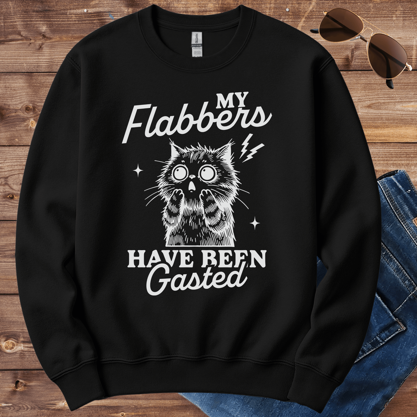 Flabbergasted Cat Crewneck