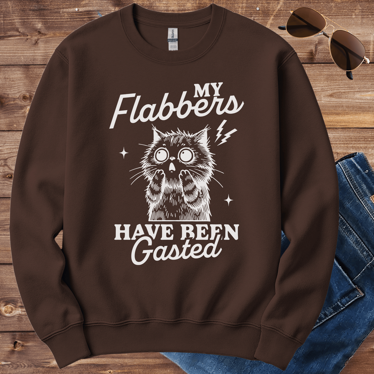 Flabbergasted Cat Crewneck