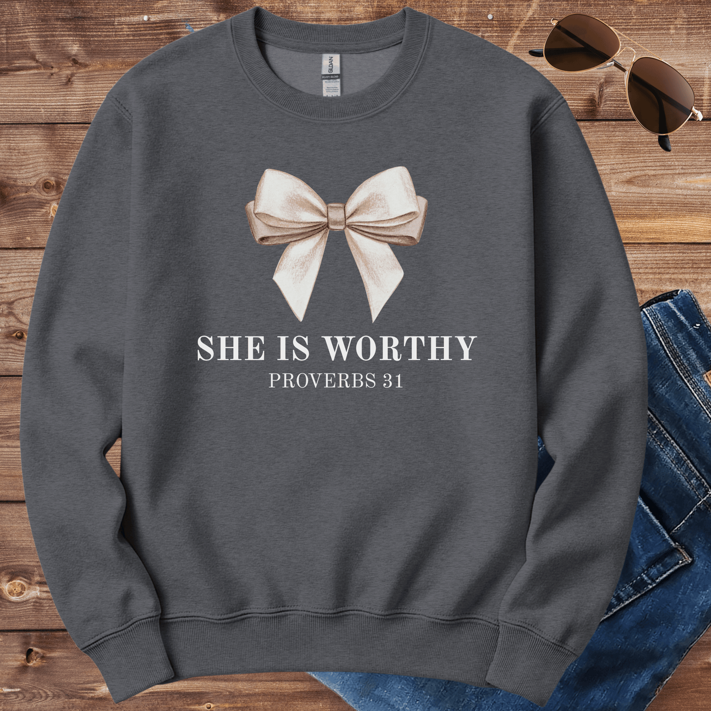 She Is Worthy Crewneck