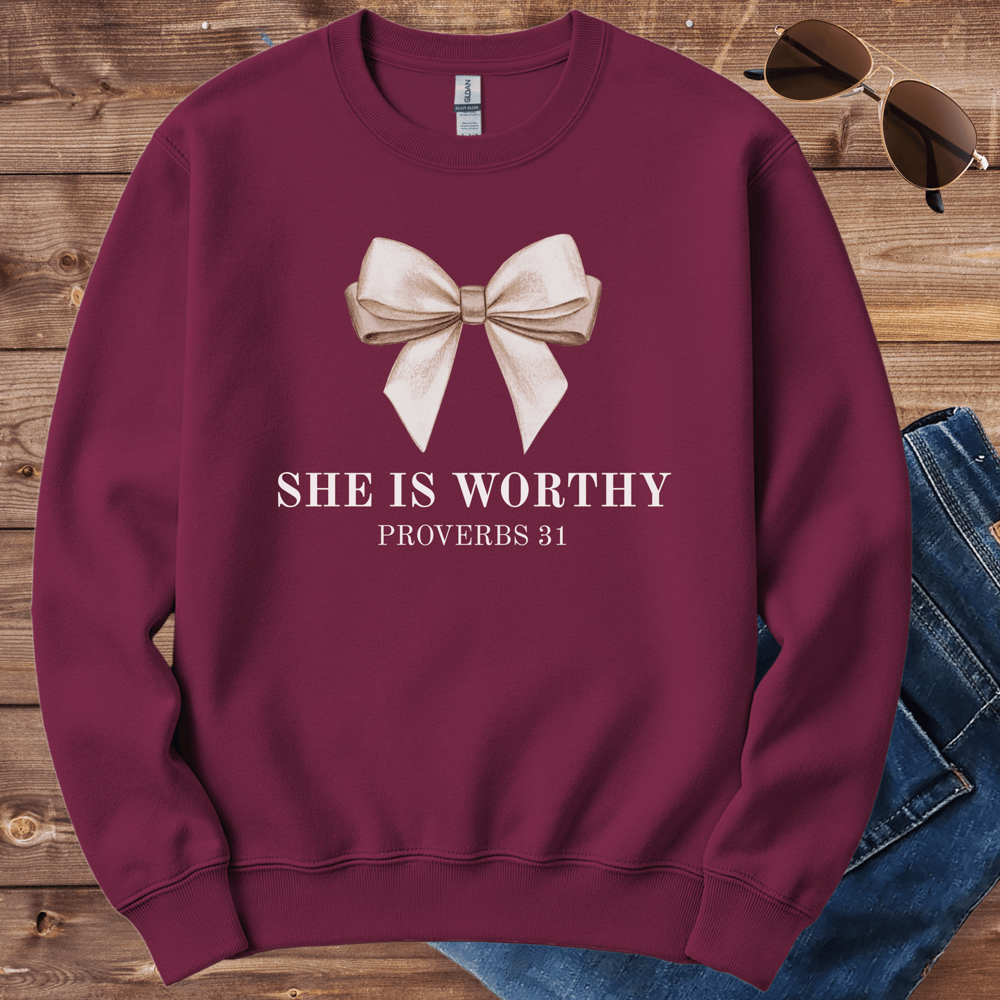 She Is Worthy Crewneck