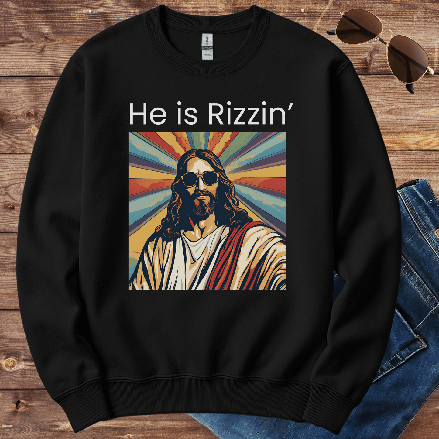 He Is Rizzin' Crewneck